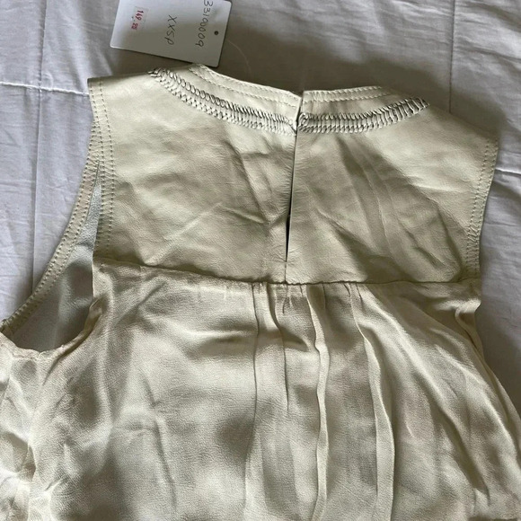 Anthropologie Leifsdottir beige eyelit leather top - Picture 10 of 13